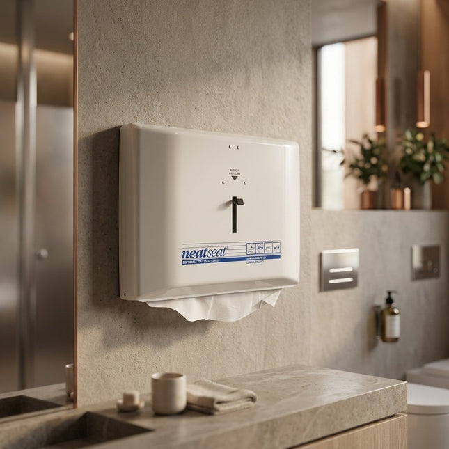 IA - Distributeur de couvre siège WC NEAT SEAT blanc laqué