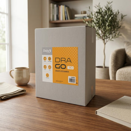 IA - Drap d’Examen Médical & Esthétique Blanc 2 Plis Gaufré 70x35 cm – 135 Feuilles – Carton de 6 Rouleaux