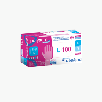 240-mm-Vinyl-Untersuchungshandschuh, unsteril, puderfrei, Medizinprodukt – PSA-Kategorie III