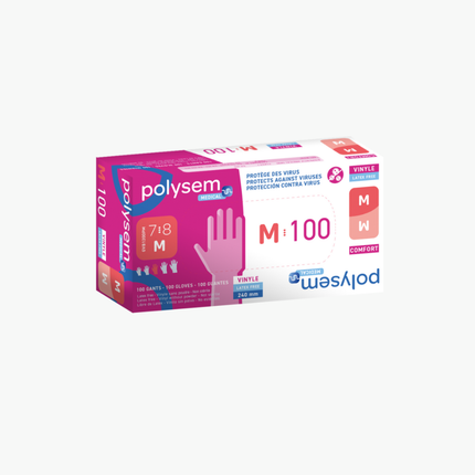 240-mm-Vinyl-Untersuchungshandschuh, unsteril, puderfrei, Medizinprodukt – PSA-Kategorie III