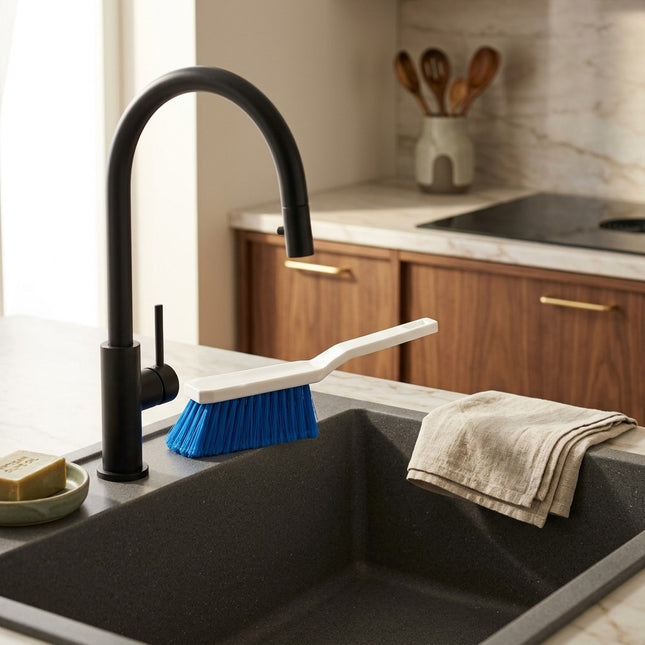 IA - Balayette avec fibre souple bleue / Monture PP / Gamme alimentaire