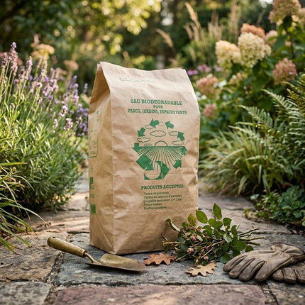 IA - Sac papier déchets verts 100L kraft - Paquet de 25