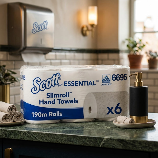IA - Essuie-mains rouleaux 190m SCOTT EssentialTM Slimroll - Colis de 6