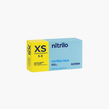 SANTEX – BLAUE, PUDERFREIE NITRIL-UNTERSUCHUNGSHANDSCHUHE, UNSTERIL – PACKUNG MIT 100 STÜCK