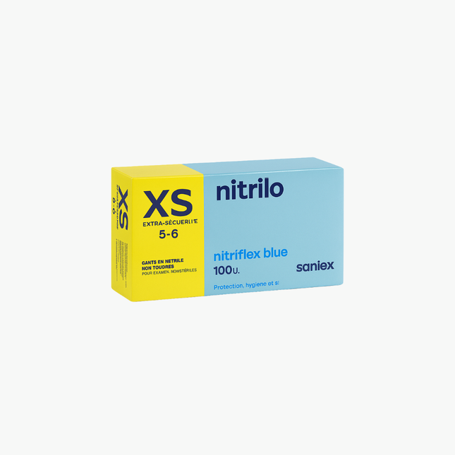 SANTEX – BLAUE, PUDERFREIE NITRIL-UNTERSUCHUNGSHANDSCHUHE, UNSTERIL – PACKUNG MIT 100 STÜCK