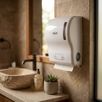 IA - Distributeur essuie-mains rouleaux DAILYK ABS Blanc - L'unité