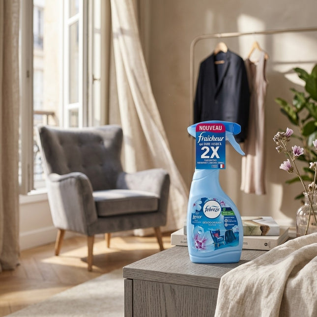IA - FEBREZE Lenor Éveil Printanier Désodorisant Textile – Spray 500ml – Élimine les Odeurs