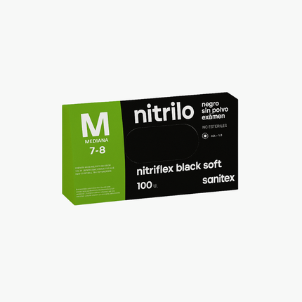 SANTEX – SCHWARZE, PUDERFREIE NITRIL-UNTERSUCHUNGSHANDSCHUHE, UNSTERIL – PACKUNG MIT 100 STÜCK