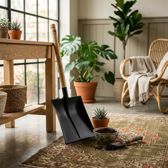 IA - Pelle ramasse-déchets en métal 40cm avec manche en bois