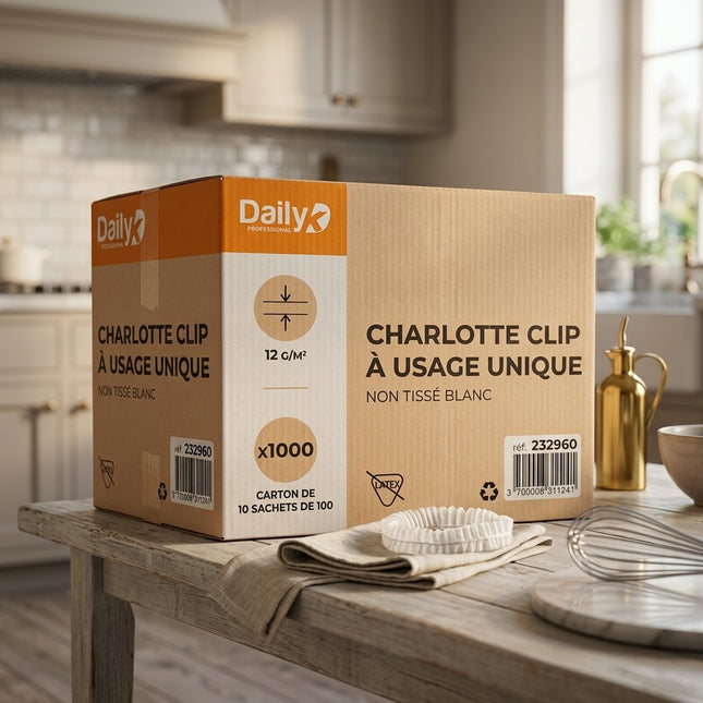 IA - Charlotte à clip usage unique non tissée bleue 10X100 - Ct 1000