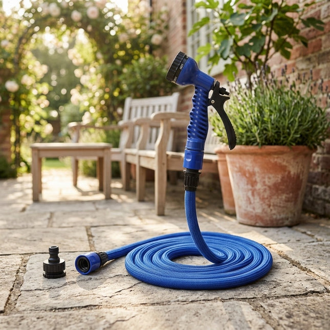 IA - Tuyau d'arrosage extensible 7-15m - Renforcé anti-éclatement
