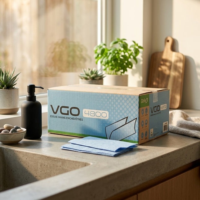 IA - Essuie-mains V blanc Ecolabel VGO 4800 Dailyk Green - Colis 4800 fts