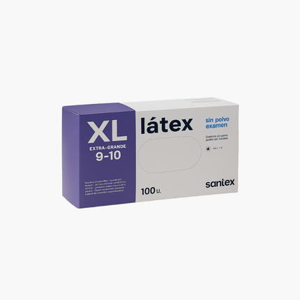 SANTEX – PUDERFREIE LATEX-UNTERSUCHUNGSHANDSCHUHE, UNSTERIL – PACKUNG MIT 100 STÜCK