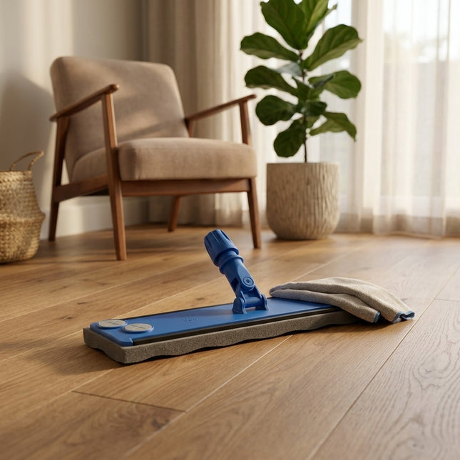 IA - Balai trapèze bleu avec semelle mousse 40cm