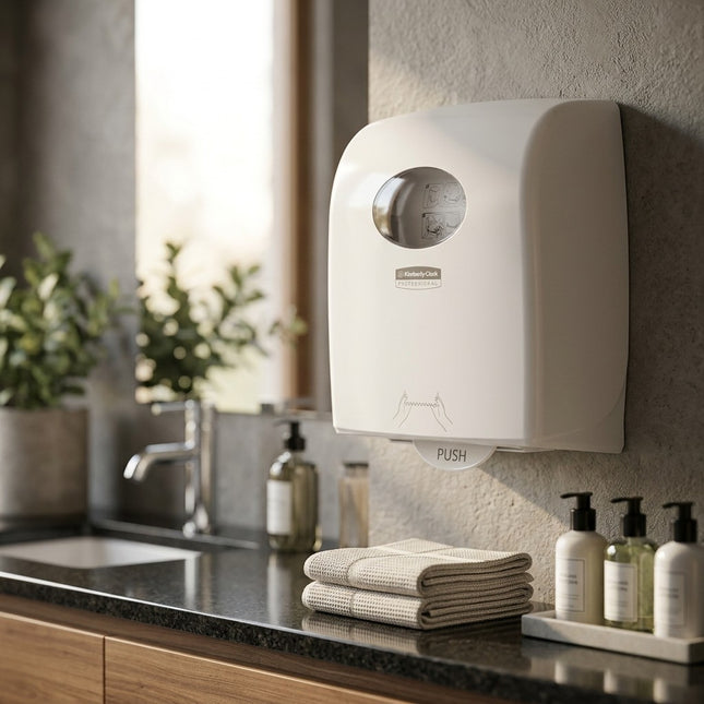 IA - Distributeur essuie-mains rouleaux 350m AQUARIUS blanc