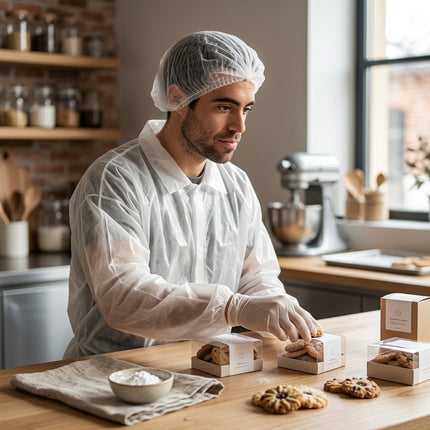 IA - Charlotte Jetable Non Tissée Blanche à Clip – Taille Unique – Boîte de 100 – Usage Hygiène & Alimentaire