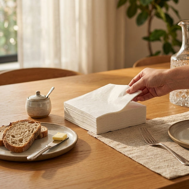 IA - Serviette pure ouate blanche 1 pli 30x30cm - Paquet de 250