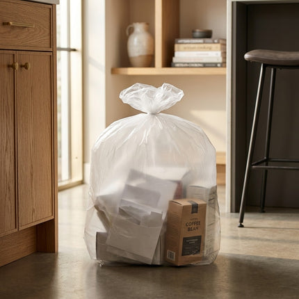 IA - Sac poubelle 30L blanc, 500x650mm, 25 microns - Carton 500
