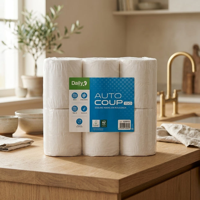IA - Essuie-mains blanc 150m écolabel AUTOCOUP 150 DAILYK GREEN - 6 rlx