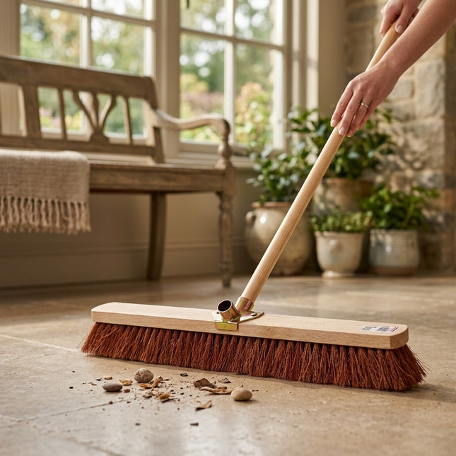 IA - Balai coco monture bois douille métal inclinée L 60cm