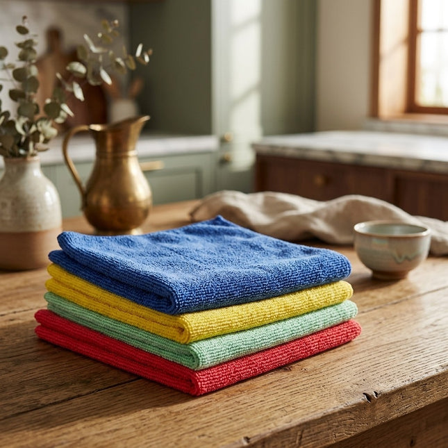 IA - Tampel - Lot de 5 Lavettes Microfibres 32x36cm 180g/m²
