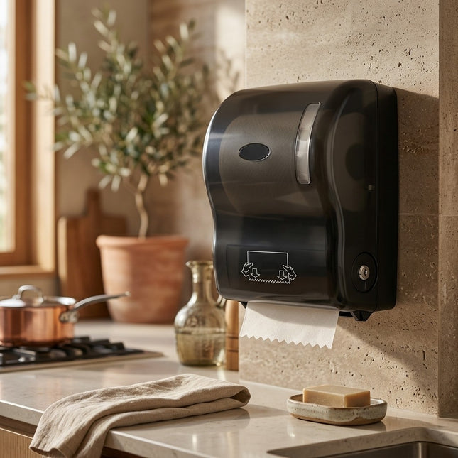 IA - Distributeur essuie-mains en rouleaux ABS Noir