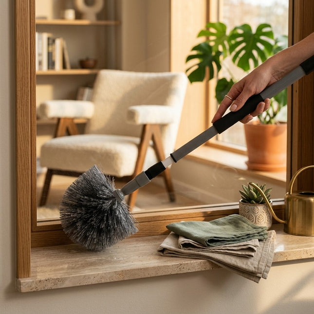 IA - Balai tête de loup avec manche téléscopique acier 170cm max