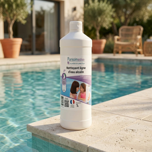 IA - Nettoyant Ligne d’Eau Piscine Alcalin Citron Ecocert – Dégraissant Écologique – Bidon 1L
