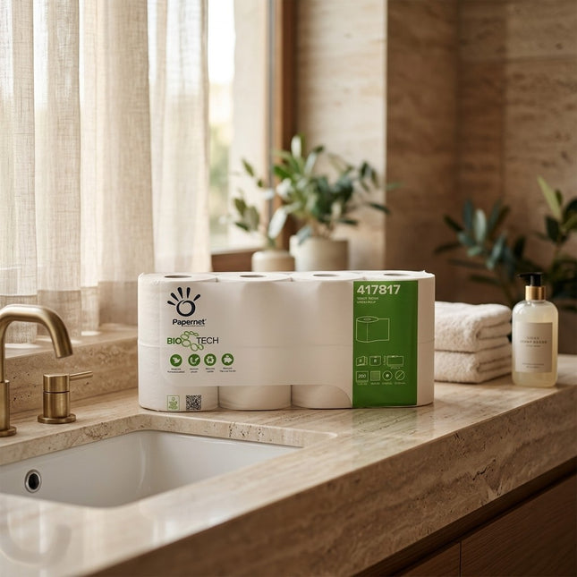 IA - Papier toilette 250 feuilles 3 plis g/c pure ouate Ecolabel BIOTECH - 8 rlx