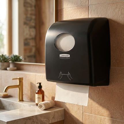 IA - Distributeur essuie-mains rouleaux 190m AQUARIUS SLIMROLL noir