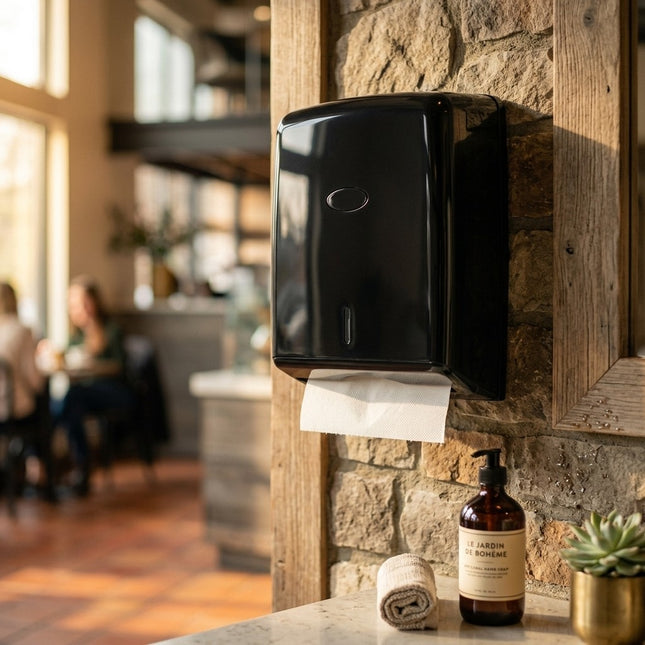 IA - Distributeur essuie-mains pliés ABS Noir