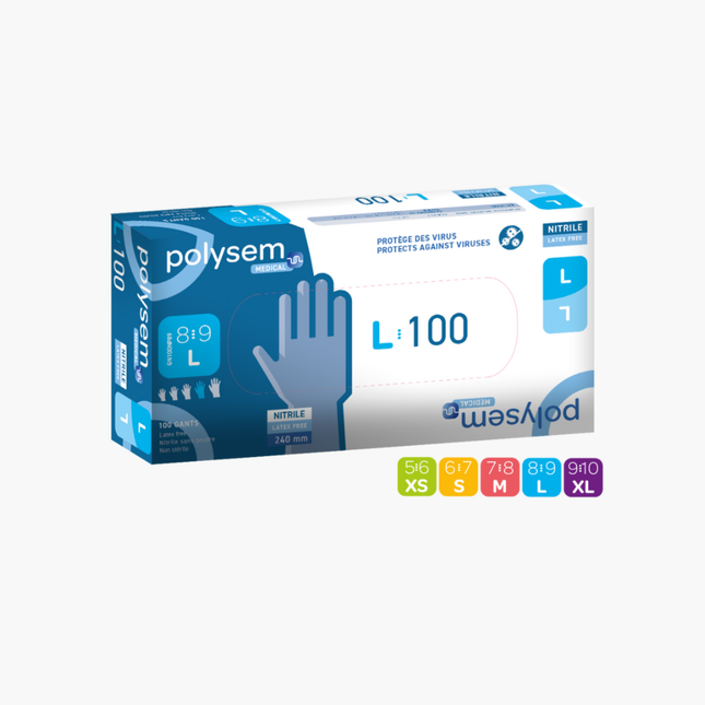 Nitril-Untersuchungshandschuh 240 mm, unsteril, puderfrei, Medizinprodukt – PSA Kategorie III Typ B