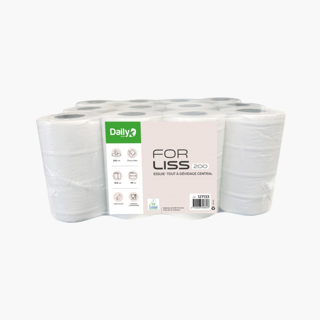 Essuie-tout lisse blanc FORLISS 200 Dailyk Green