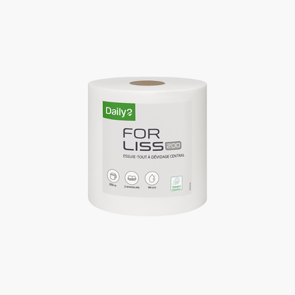 Essuie-tout lisse blanc FORLISS 200 Dailyk Green
