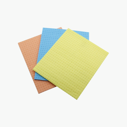 Carré vaisselle 18x20cm (Bleu/Jaune/Rose) - Lot de 3