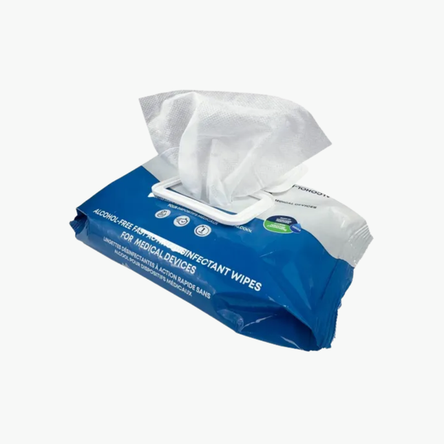Lingettes désinfectantes sans alcool WANCARE Flowpack - 20 x 20 cm - 100 lingettes