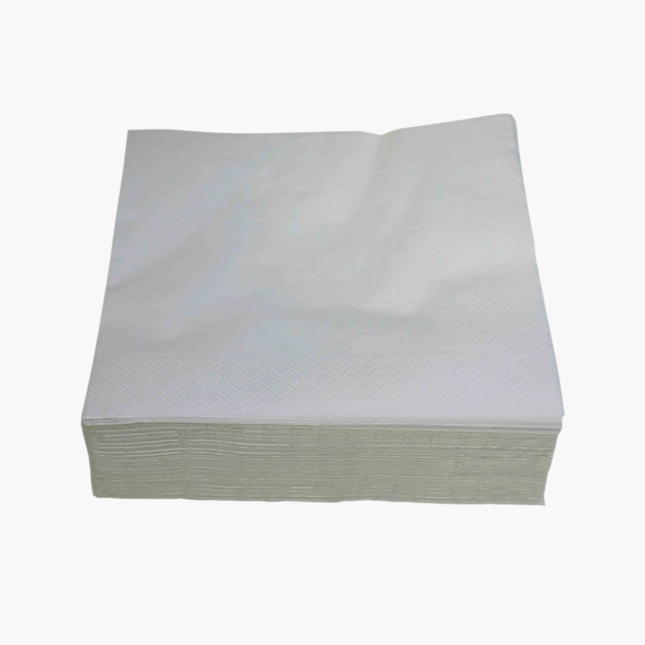 Serviette pure ouate blanche 2 plis 39x39cm