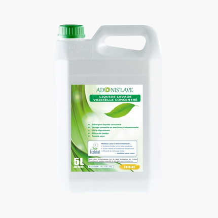 ADONIS' LAVE Liquide vaisselle machine ECOLABEL- Bidon 5L