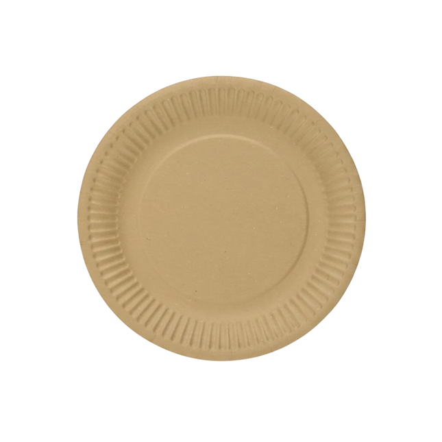 Assiette kraft biodégradable 18cm - Carton de 450 unités