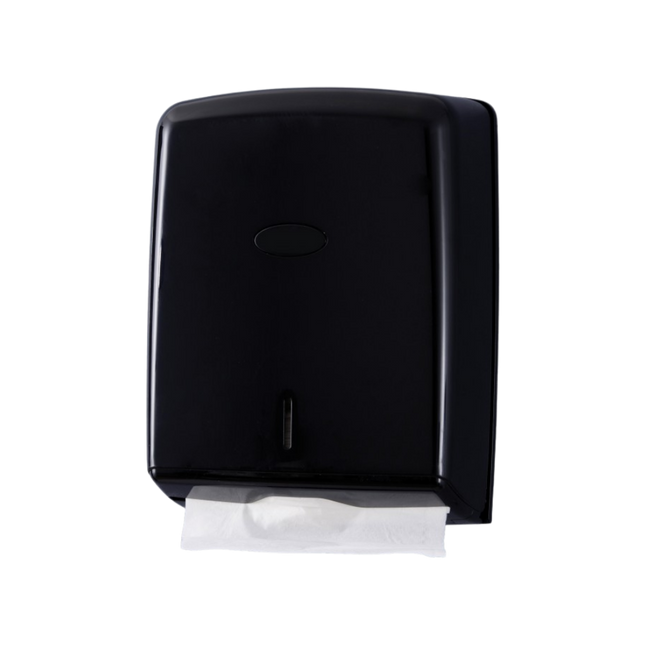 Distributeur essuie-mains pliés ABS noir, capacité 600