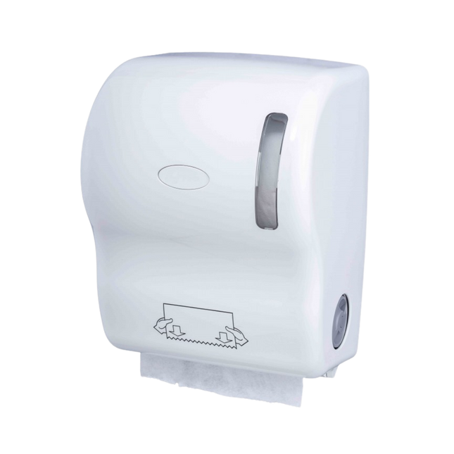 Distributeur essuie-mains rouleaux manuel ABS Blanc