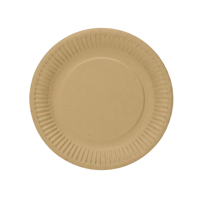 Assiette kraft biodégradable ø22 cm - Carton de 450 unités