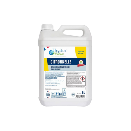 Hygiène & Nature - Désodorisant Bactéricide Citronnelle 5L