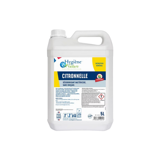 Hygiène & Nature - Désodorisant Bactéricide Citronnelle 5L
