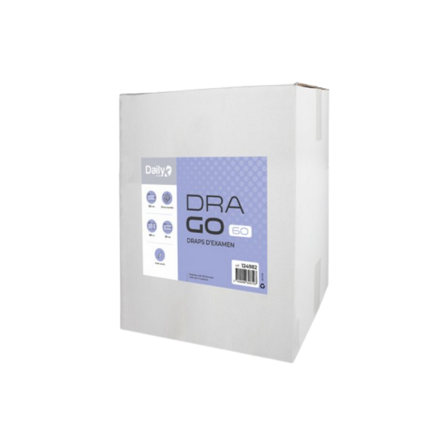 Drap d'examen Drago 60 2 plis 60x35cm - Carton de 6 rouleaux