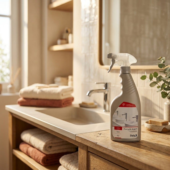 IA - DAILYK FORCYDE 4en1 – Spray Détartrant Désinfectant Désodorisant – Nettoyage Sanitaires – 750 ml