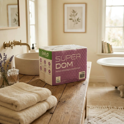 IA - 12 Rouleaux- Papier toilette blanc Ecolabel  SuperDom 180 feuilles SUPER DOM180 Dailyk Green