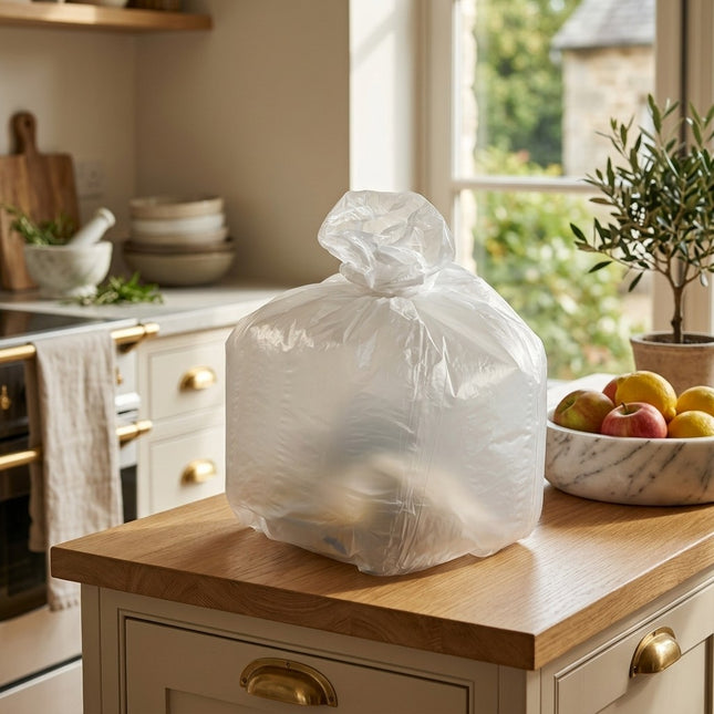 IA - Sac Poubelle Blanc 50 L – 30 Microns – Hygiène & Déchets Légers – Usage Pro