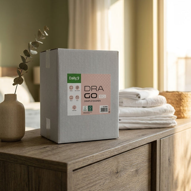 IA - Drap d'examen blanc PO 2 plis gaufrés135 fts 50x35cm - Ct de 6 rlx