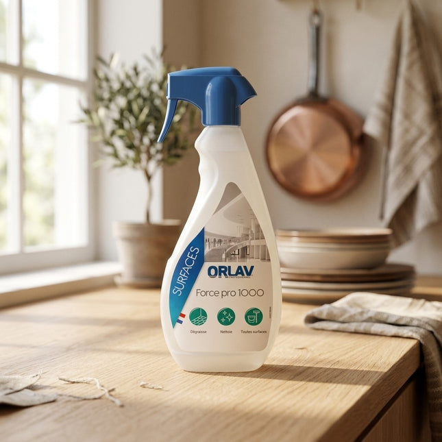 IA - FORCE PRO 1000 ORLAV – Nettoyant Multi-Surfaces (Sols, Cuisine, Salle de Bain) – Spray 750ml – Lot de 2